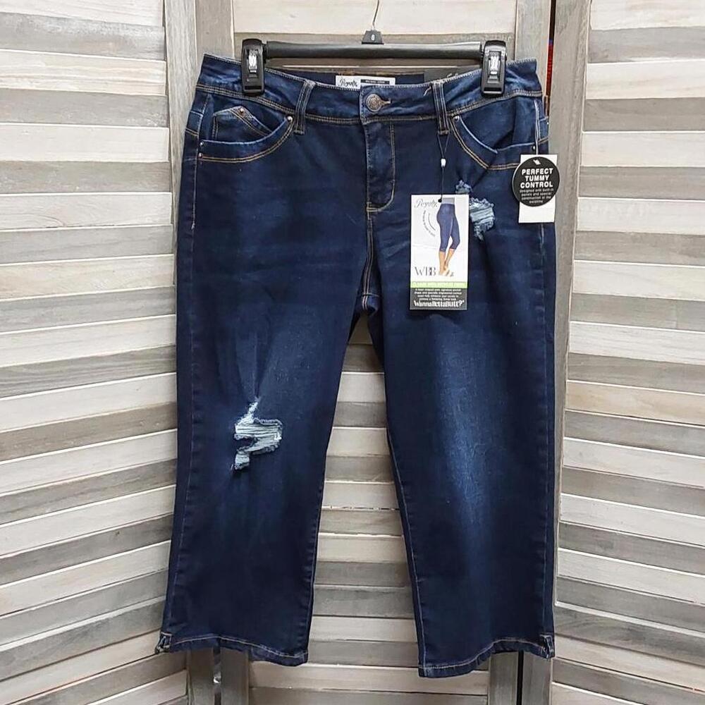 Women's Sustainable WannaBettaButt Capri Jeans | Royalty for Me | 6